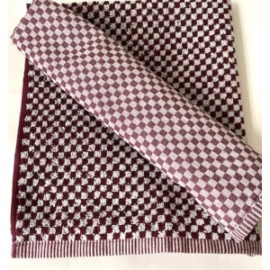 Handdoek - Ruit Klein - Burgundy